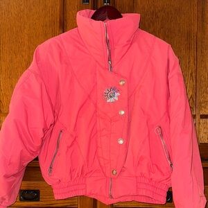 EUC Snuggler Vintage 80s Women's Coral Ski Jacket size 8 VTG Retro